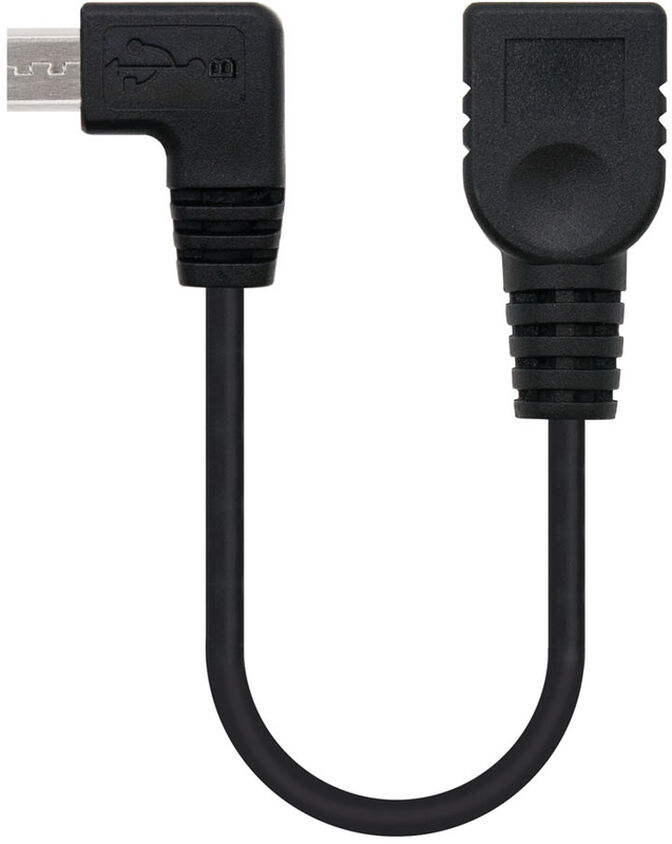 Cable USB 2.0 OTG Angular Nanocable Micro B/M-A/F 15CM Negro image number 0