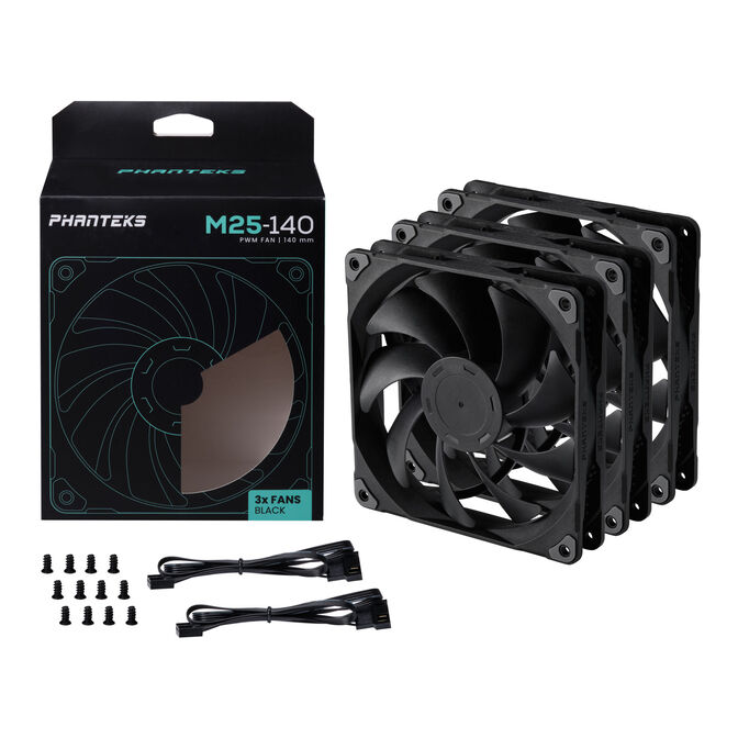 Ventilador Phanteks M25 PWM Negra Pack 3- 140mm image number 1