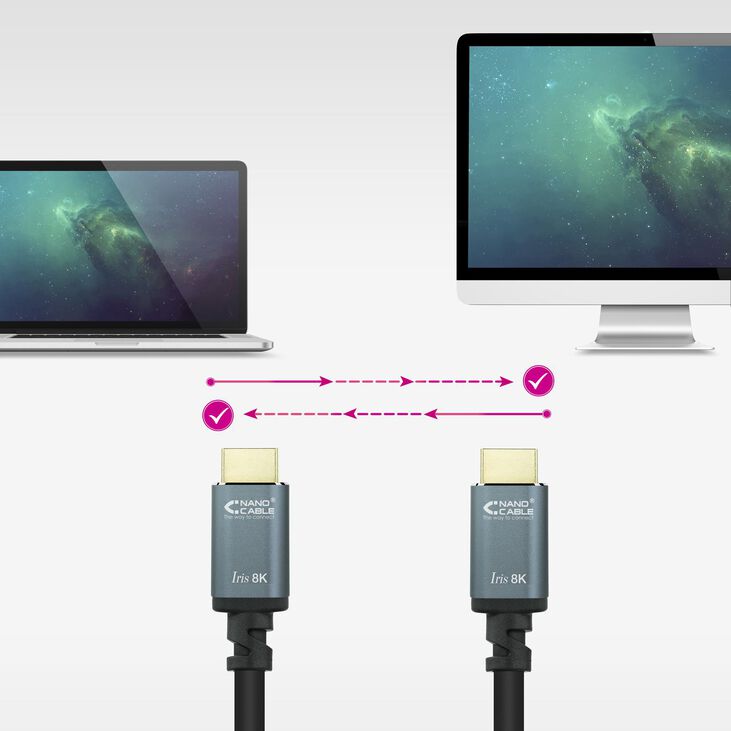 Cable HDMI V2.1 8K NanoCable IRIS USB-A M/M 10 M Negro image number 3
