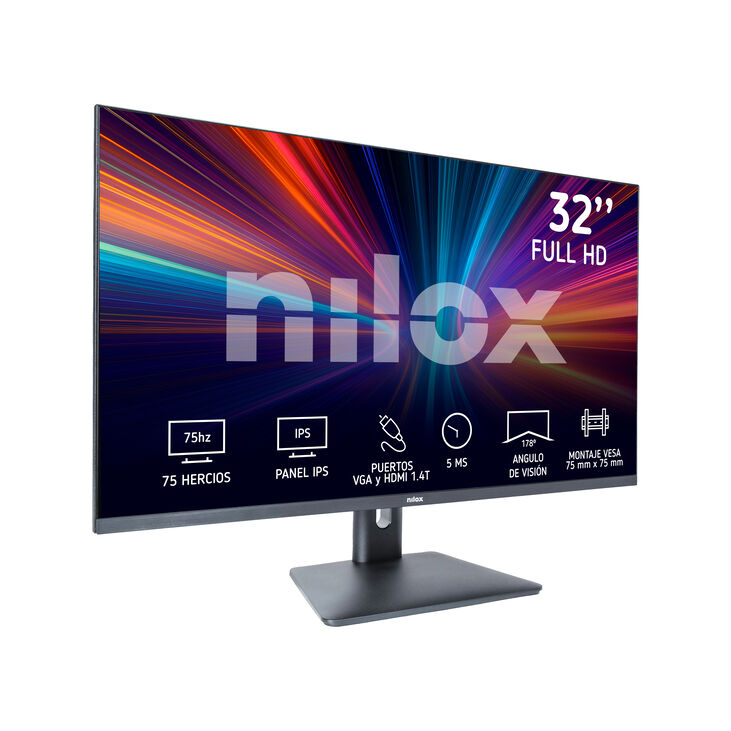 Nilox MONITOR 32" NXM32FHD11 IPS 5MS HDMI VGA pantalla para PC 81,3 cm (32") 1920 x 1080 Pixeles Full HD LED Negro image number 1