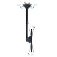 Soporte de Techo Tooq Tilt GiRat&oacute;nrio e Extens&iacute;vel 37" a 70" Max. 50kg Negro image number null
