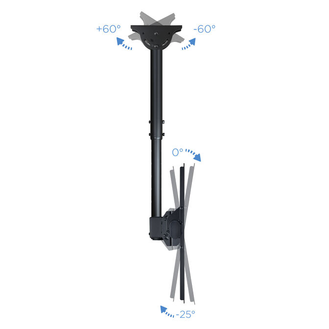 Soporte de Techo Tooq Tilt GiRat&oacute;nrio e Extens&iacute;vel 37" a 70" Max. 50kg Negro image number 12