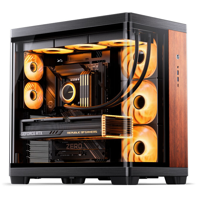 Caja ATX Jonsbo TK-4 Madera Vidrio Tempelado Negro image number 4