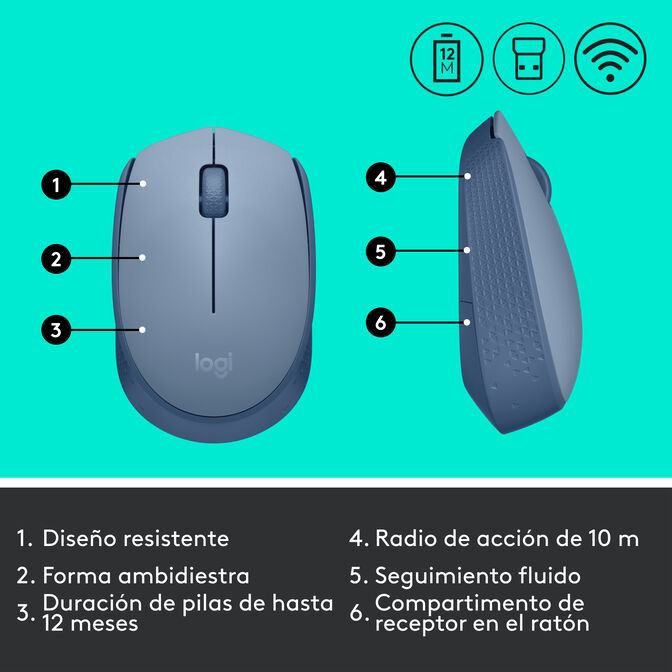 Rat&oacute;n Logitech M171 Wireless Azul (910-006866) image number 9