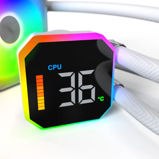 Water Cooler CPU Montech HyperFlow Digital 240mm Branco image number 4