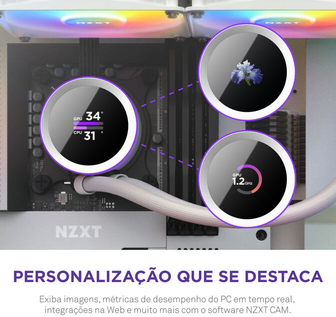Kit de Refrigeraci&oacute;n L&iacute;quida CPU NZXT Kraken 240 RGB Blanco image number 4