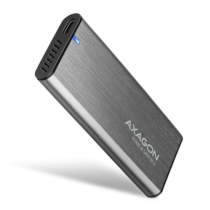 Caja Externa AXAGON EEM2-SG2 RAW BOX para SSDs M.2 USB-C 3.2 Gen 2 Silver image number 0