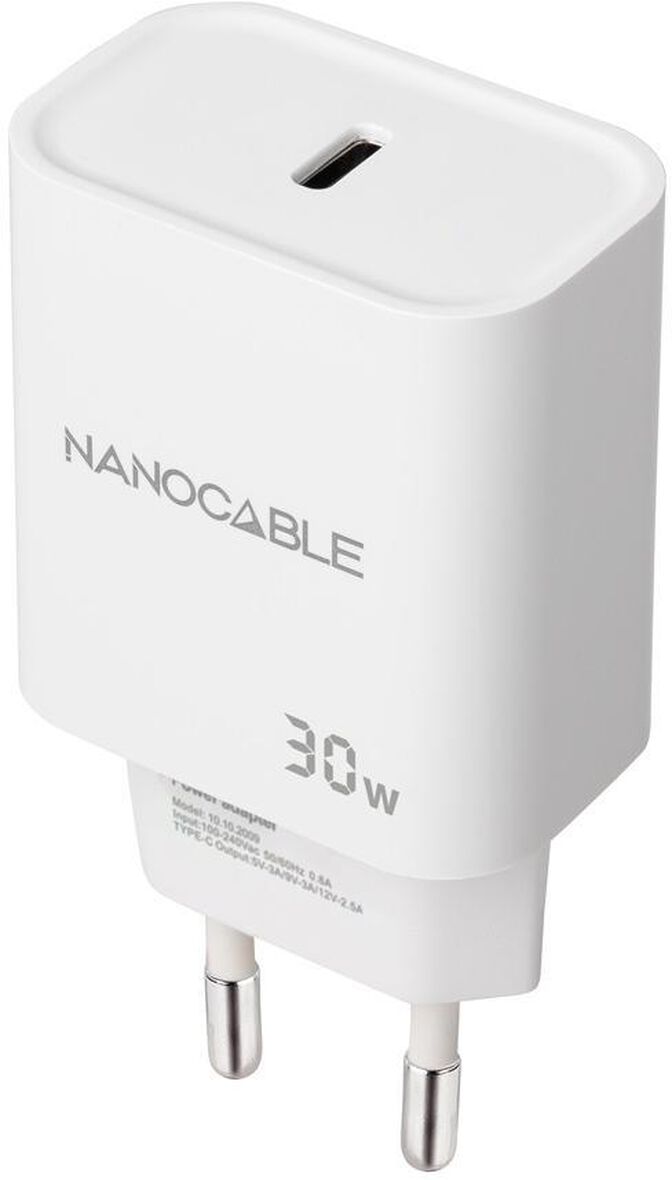 Cargador Nanocable USB-C/PD 30W Blanco image number 0