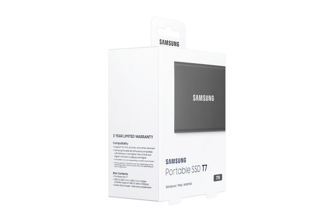 SSD Externo Samsung T7 1TB USB3.2 Gen2 Negro (1050/1000MB/s) image number 9