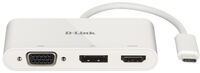 HUB USB D-Link USB-C Macho para 1 x HDMI + 1 x DisplayPort + 1 x VGA