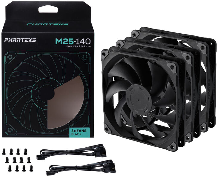 Ventilador Phanteks M25 PWM Negra Pack 3- 140mm image number 6
