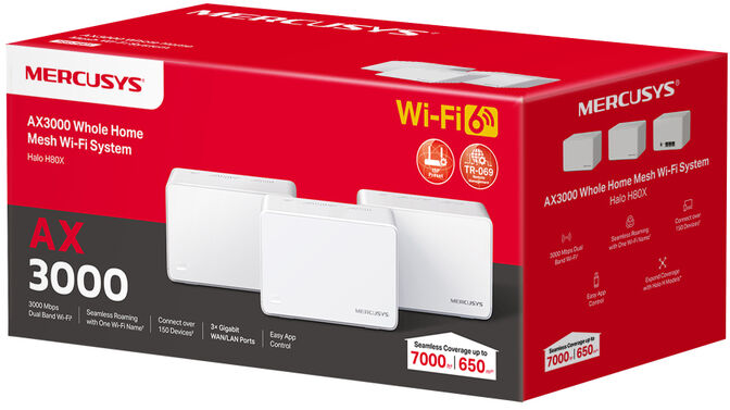 Sistema Mesh Mercusys HaloH80X AX3000 Dual-Band WiFi 6 Gigabit (Pack 3) image number 4