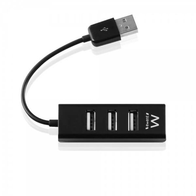Mini HUB USB Ewent 2.0 de 4 Portas Negro image number 1