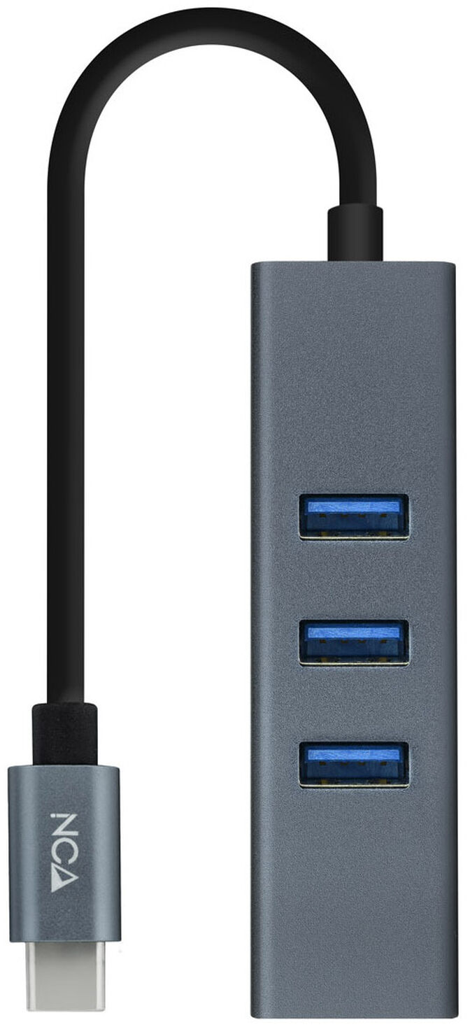 Adaptador Gigabit NanoCable USB-C a Ethernet Gigabit 10/100/1000 Mbps / 3x USB 3.0 15 CM Gris image number 0