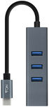 Adaptador Gigabit NanoCable USB-C a Ethernet Gigabit 10/100/1000 Mbps / 3x USB 3.0 15 CM Gris image number null