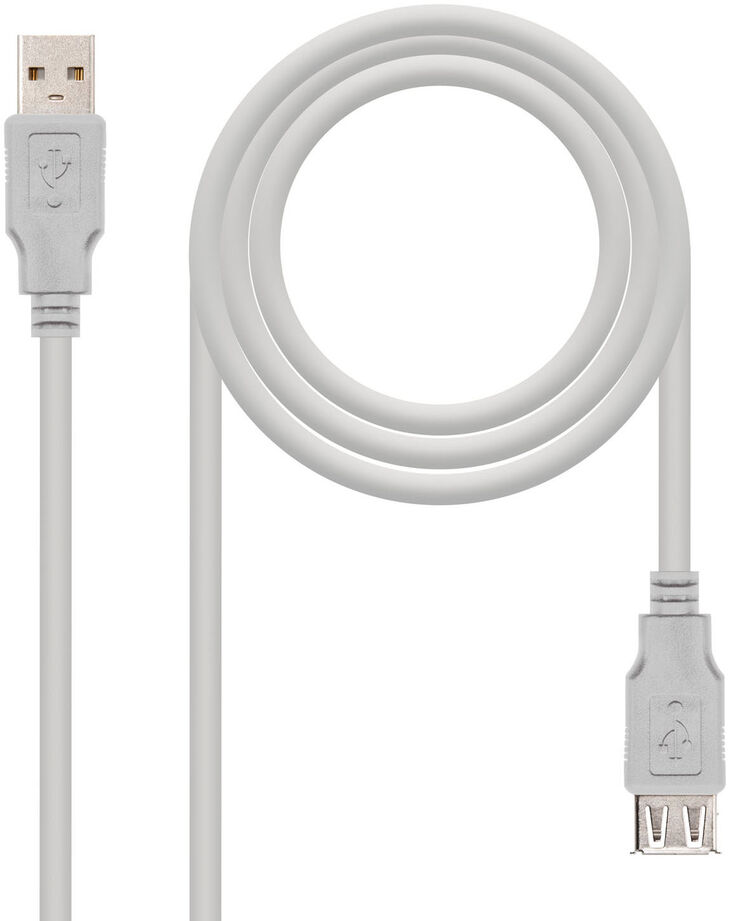 Cable USB 2.0 Nanocable USB-A M/F 3 M Bege image number 0