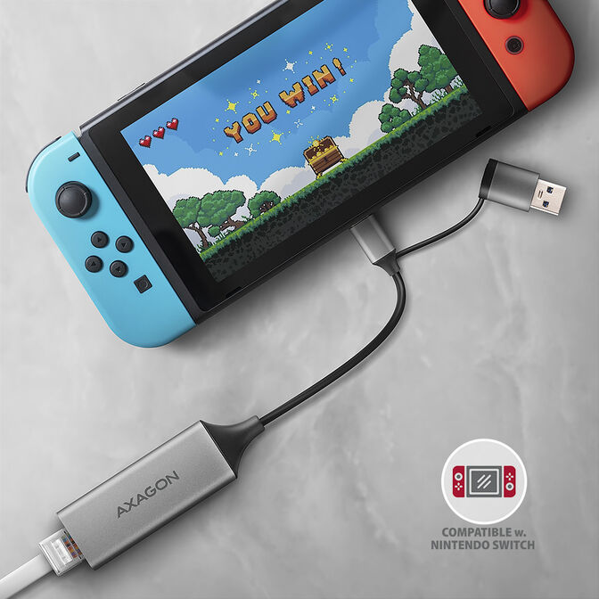 Adaptador AXAGON ADE-TXCA Gigabit Ethernet 10/100/1000 - USB 3.1 Tipo C + USB-A image number 3