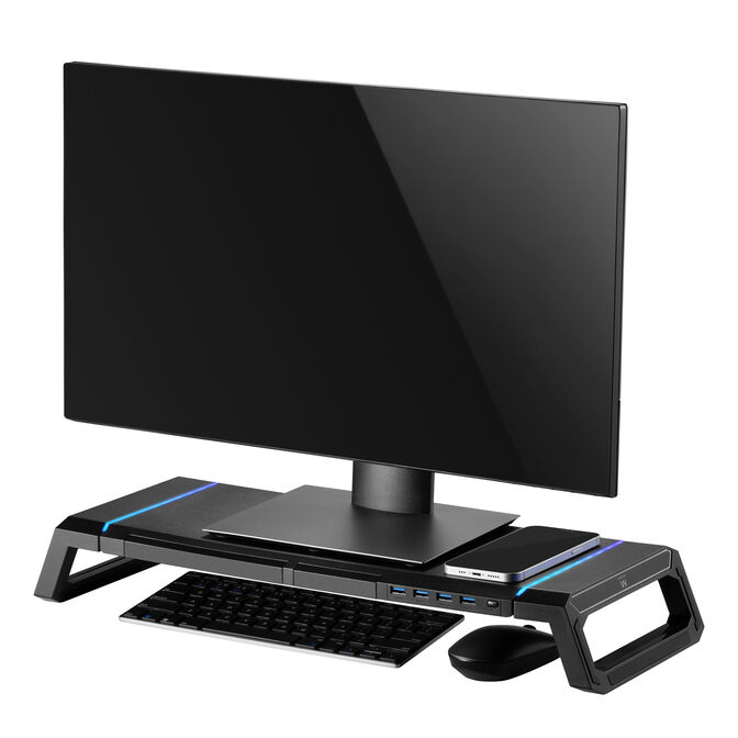 Base para Monitor Ewent Foldable RGB c/ Hub USB 3.0 Negro image number 2