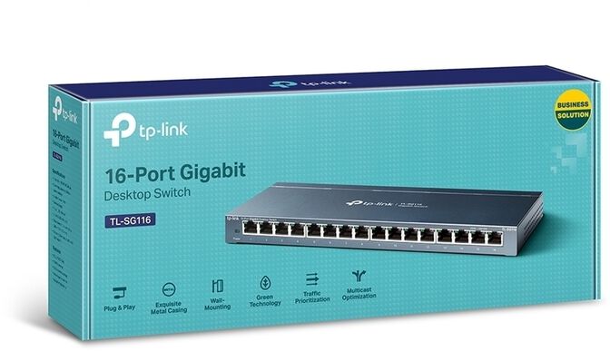 Switch TP-Link TL-SG116 16 Portas Gigabit Desktop Switch image number 3