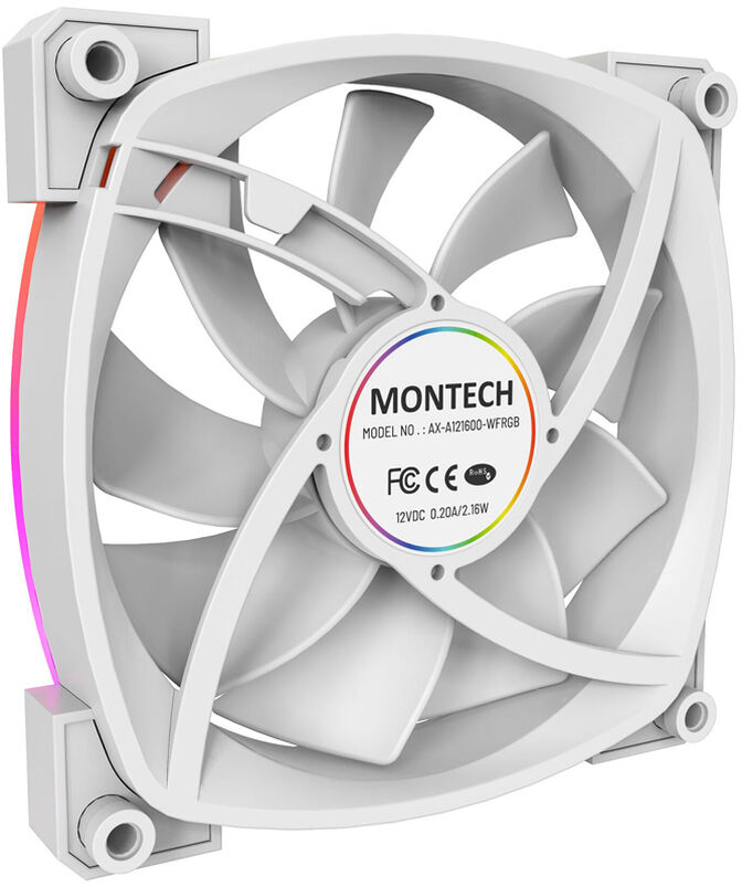 Ventilador Montech AX120 PWM ARGB PWM 120mm Blanco (Pack 3) image number 3