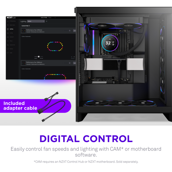 Ventilador NZXT F140x Perfomance RGB 140mm - Single Pack Negras image number 12