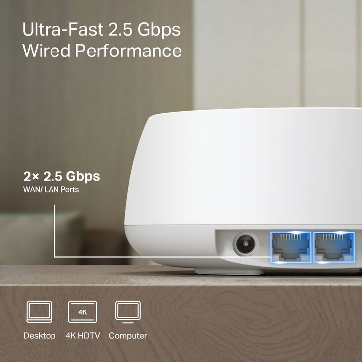 Sistema Mesh TP-Link Deco BE25 BE3600 Whole-Home Mesh Wi-Fi 7 (Pack 2) image number 4