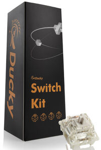 Pack 110 Switches Ducky Gateron G Pro White, Mecánicos, 3-Pin, Linear, MX-Stem, 38g