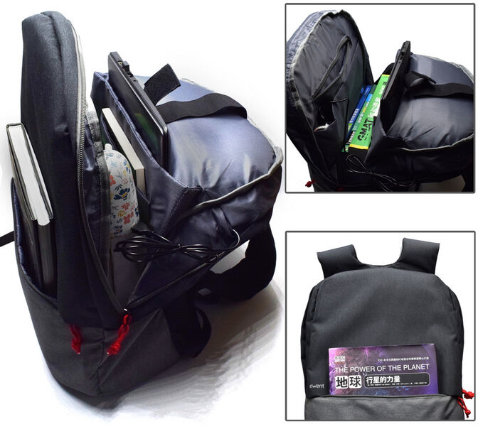Mochila Ewent EW2529 Urban Notebook Backpack 17.3" Preta c/ Outlet USB image number 2