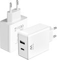 Cargador Ewent EW1328 USB-C/USB-A 45W QC 3.0 GaN Blanco image number null
