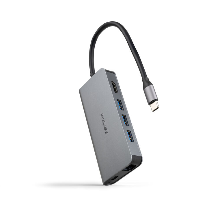 Hub Nanocable USB-C 3xUSB-A+HDMI+USB-C CARGA+RJ45+TF+SD image number 0