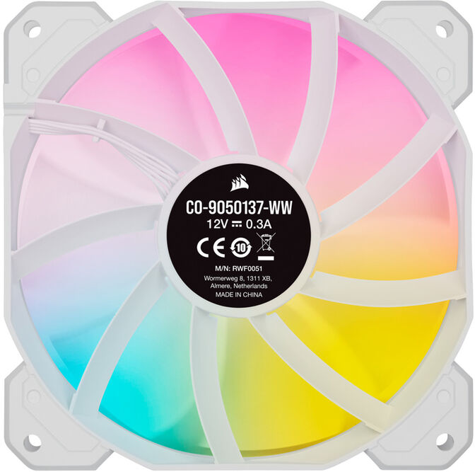 Ventilador Corsair iCUE SP120 RGB ELITE PWM Blanco 120MM (Pack 3) c/ Lighting Node CORE image number 2