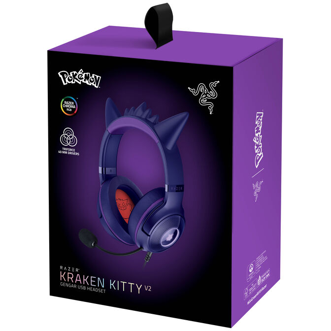 Auriculares Razer Kraken Kitty V2 Pok&eacute;mon Gengar Ed. image number 5