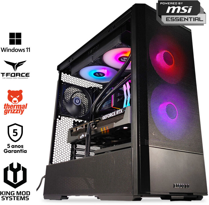 Ordenador King Mod Gamer-PC Ryzen 7 9800X3D 32GB DDR5 1TB RTX 5070 Ti WiFi W11 Bonus