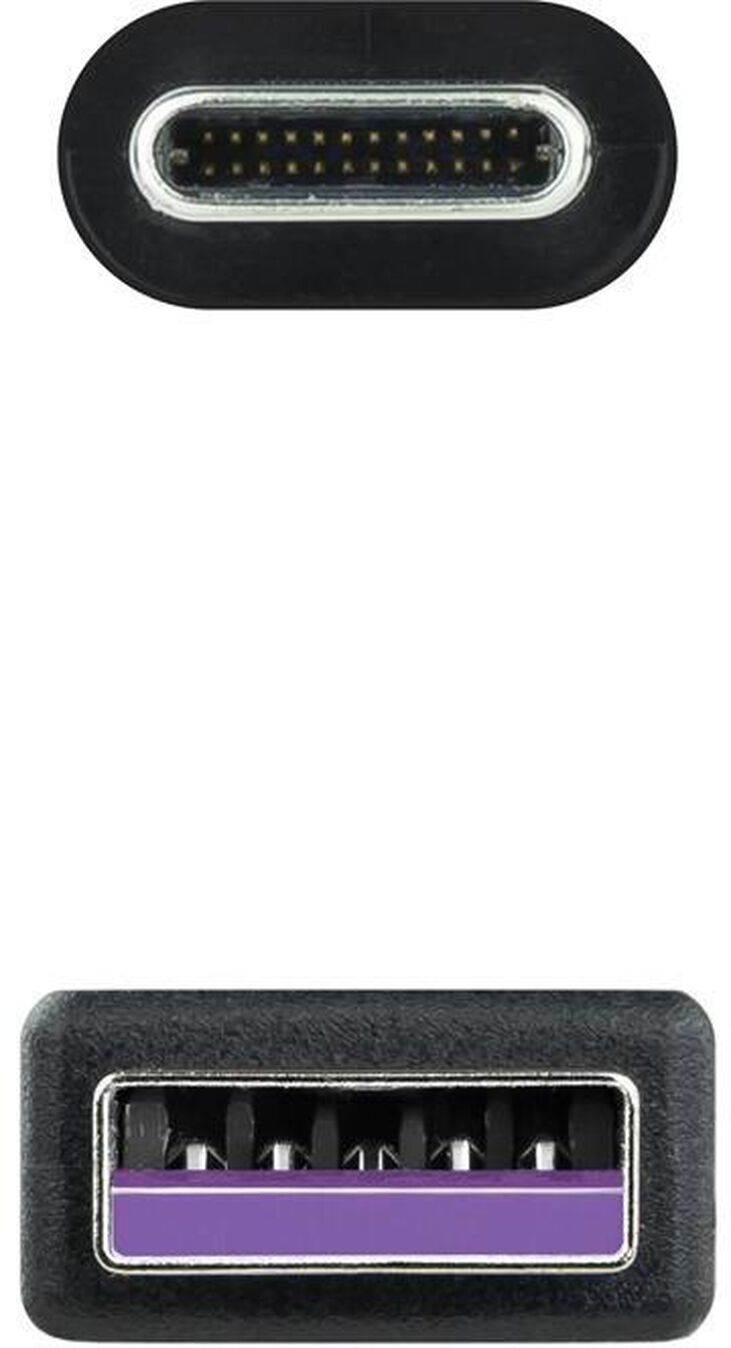 Cable USB 2.0 3A Nanocable USB-C/M para USB-A/M 1.5 M Negro image number 2