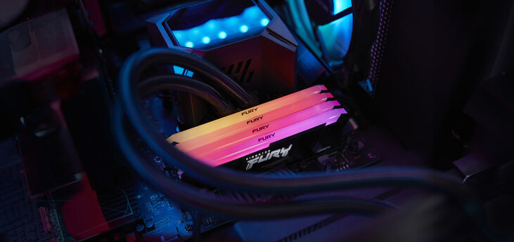 Kingston Kit 16GB (2 x 8GB) DDR4 3200MHz FURY Beast RGB 1R CL16 image number 3