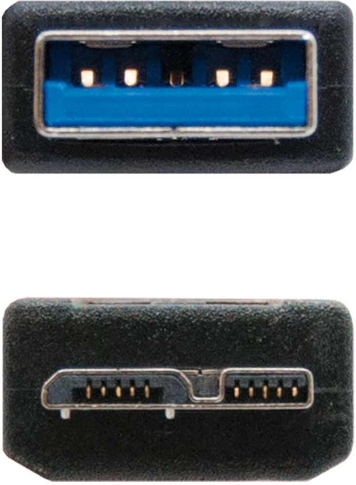 Cable USB 3.0 Nanocable USB-A/M para Micro-B/M 1 M Negro image number 2