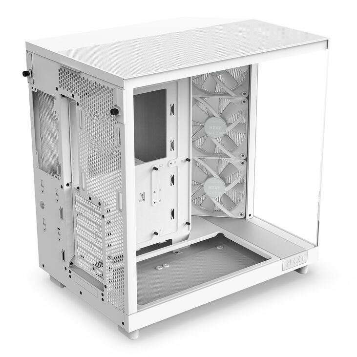 Torre ATX NZXT H6 Flow RGB Blanca Cristal Templado image number 5