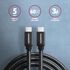 Cable de cargamento AXAGON BUCM3-CM30AB cable USB-C  <-> USB-C 3.2 Gen 1, 3m, PD 60W, 3A, ALU, braid, Negro image number null