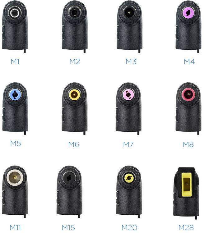 Cargador de Port&aacute;til Tooq 90W 2x USB 12 Conectores Negro image number 1