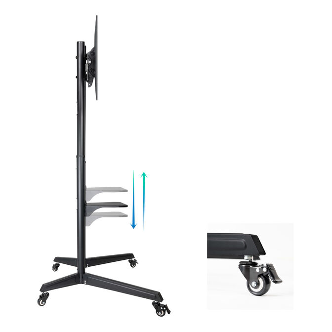 Soporte M&oacute;vil Tooq RAMS&Eacute;S 37" a 70" Max 50Kg Negro image number 4