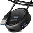 HUB USB AXAGON HUE-P1AL 4x USB 3.2 Gen 1 ROUND, micro USB power IN image number null