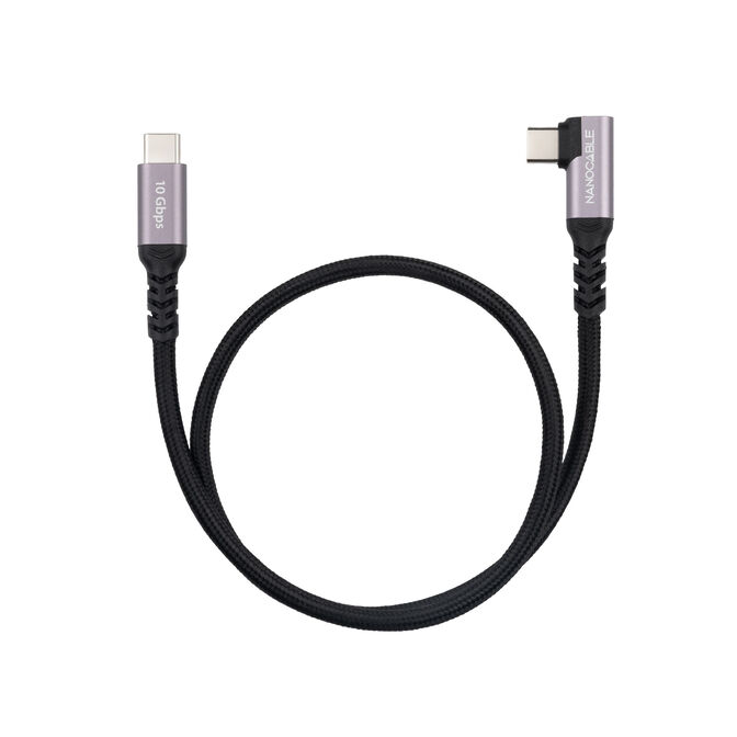 Cable Acodado USB 3.2 Gen2x2 Nanocable 100W/5A 4K/60Hz USB-C M/M 3 M image number 1