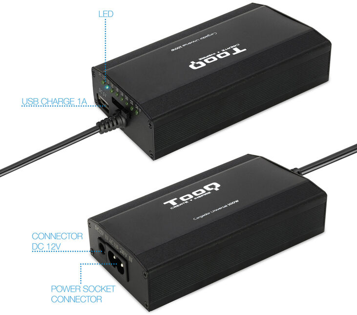 Cargador de Portátil Tooq 100W 1x USB Manual image number 2