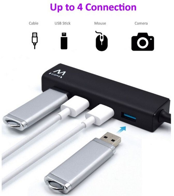 Hub USB Ewent 4 Portas USB 3.1 Gen 1 - C/ Alimentaci&oacute;n image number 3