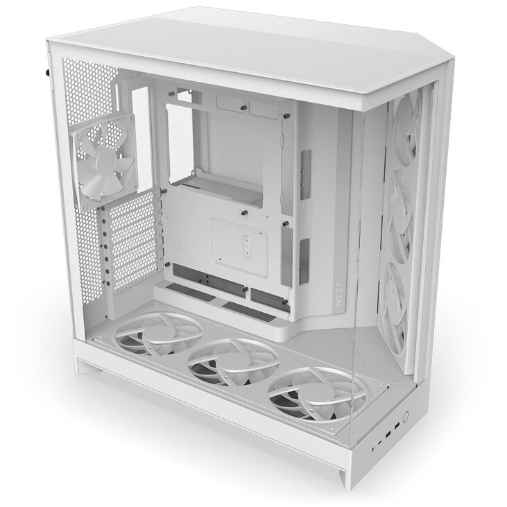 Torre E-ATX NZXT H9 Flow RGB+ Blanca (2025) Cristal Templado image number 4