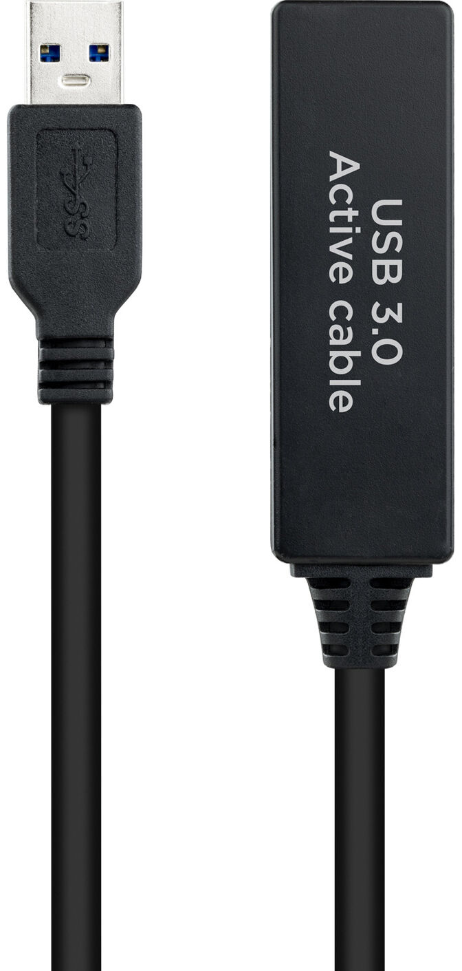 Cable USB 3.0 Nanocable Prolongador USB-A M/F 10 M Negro image number 1