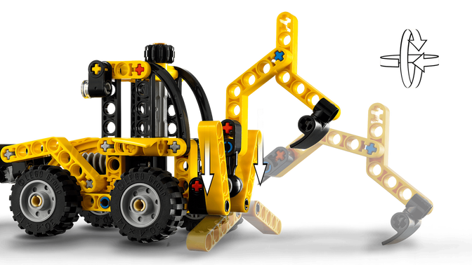 LEGO Technic: Retroexcavadora, 104 Piezas (42197) image number 3