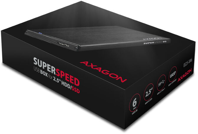 Caja Externo AXAGON EE25-XA6 para SSD/HDD 2.5" USB3.0, SATA 6G, Aluminio image number 5