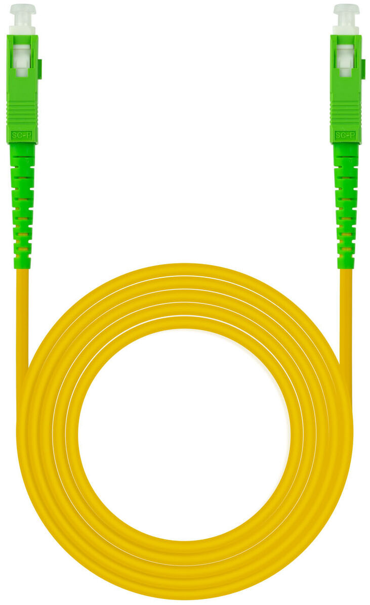 Cable de Fibra Óptica NanoCable SC/APC-SC/APC Monomodo Simplex LSZH 2 M Amarillo image number 0