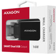 Cargador de pared AXAGON ACU-DS16  2x 5V-2.2A + 1A 16W, Negro image number null